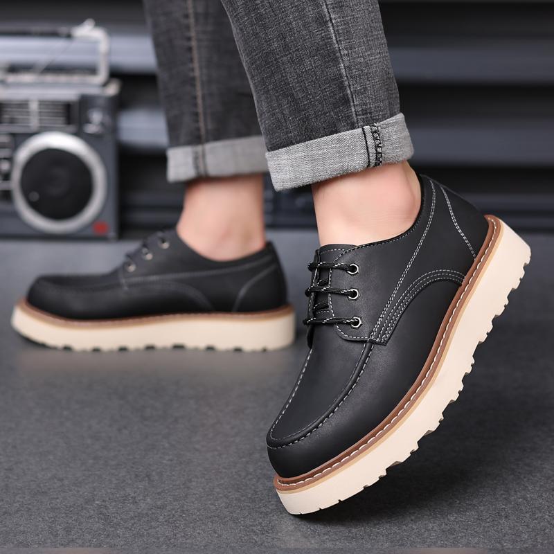 Casual High Quality Men's Shoes Lace Up Leather Casual Shoe Outdoor Comfortable Lined Fashion Shoes Men's Shoes