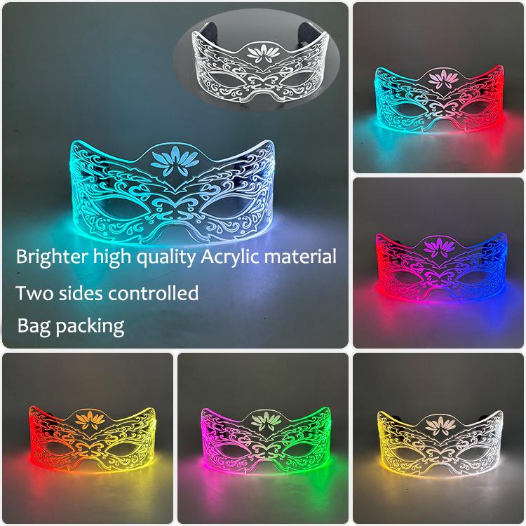 New Acrylic Luminous Glowing Cyberpunk Glasses LED Light Up Halloween Party Glasses Bar Club Props Neon Glasses Supplies