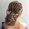 Gioielli per Capelli Lunghi Fascia con Fiori Rosa Ornamenti per Capelli da Sposa Fascia Copricapo Fatto a Mano Decorazione Capelli Matrimonio