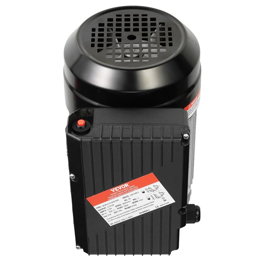 0.75KW Electric Motor 2850RPM AC 220~240V 5.15A 1-Phase 19mm Keyed Shaft