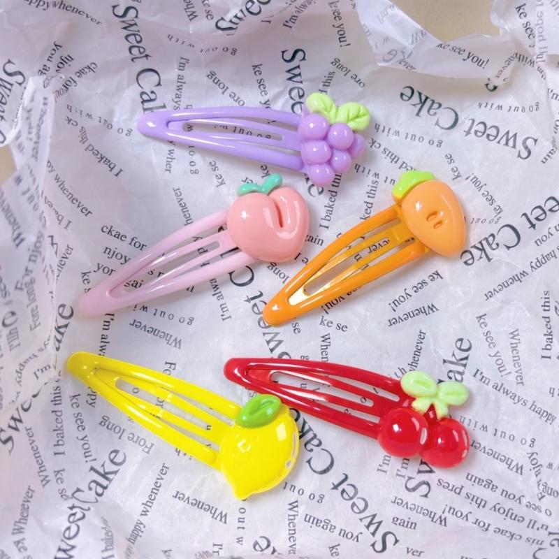 8PCS Cute Fruit Hair For Girls Kids Resin Barrettes For Baby Fine Hair Styling Accessories