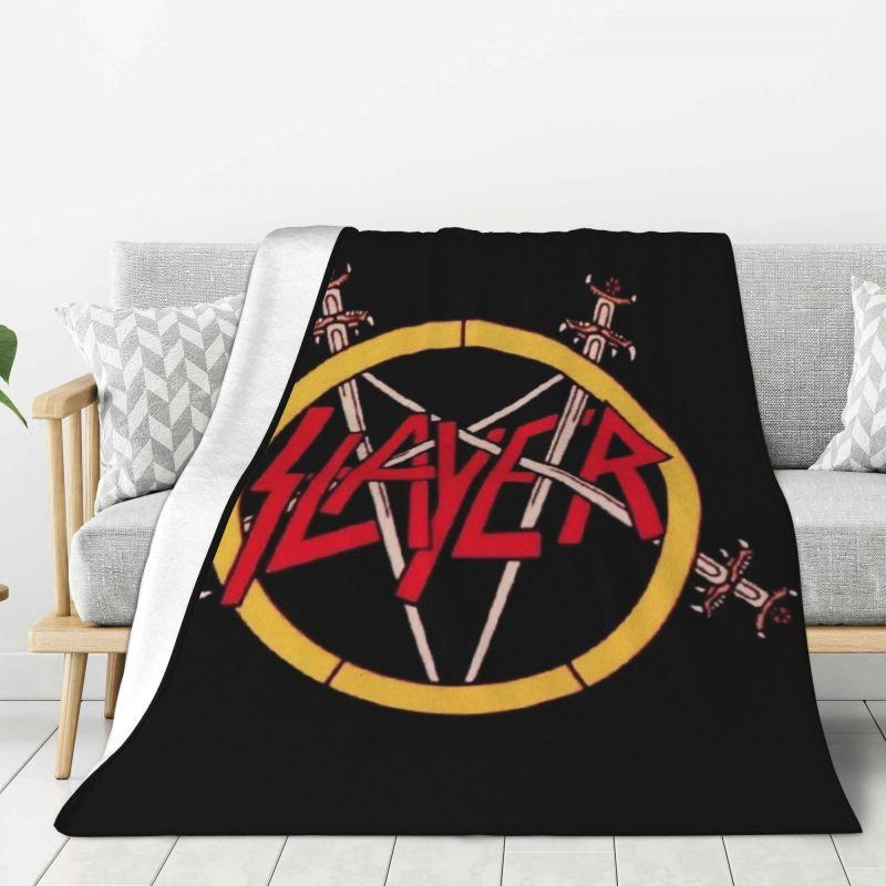 Custom Slayers Heavy Metal Rock Band Blanket Warm Fleece Soft Flannel Throw Blankets for Bed Sofa Home Spring