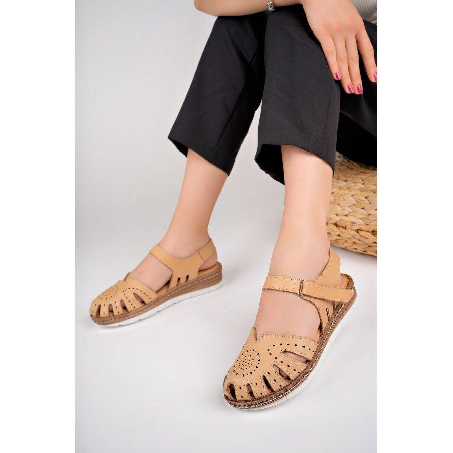 Lässige, bequeme Damensandalen aus echtem Leder