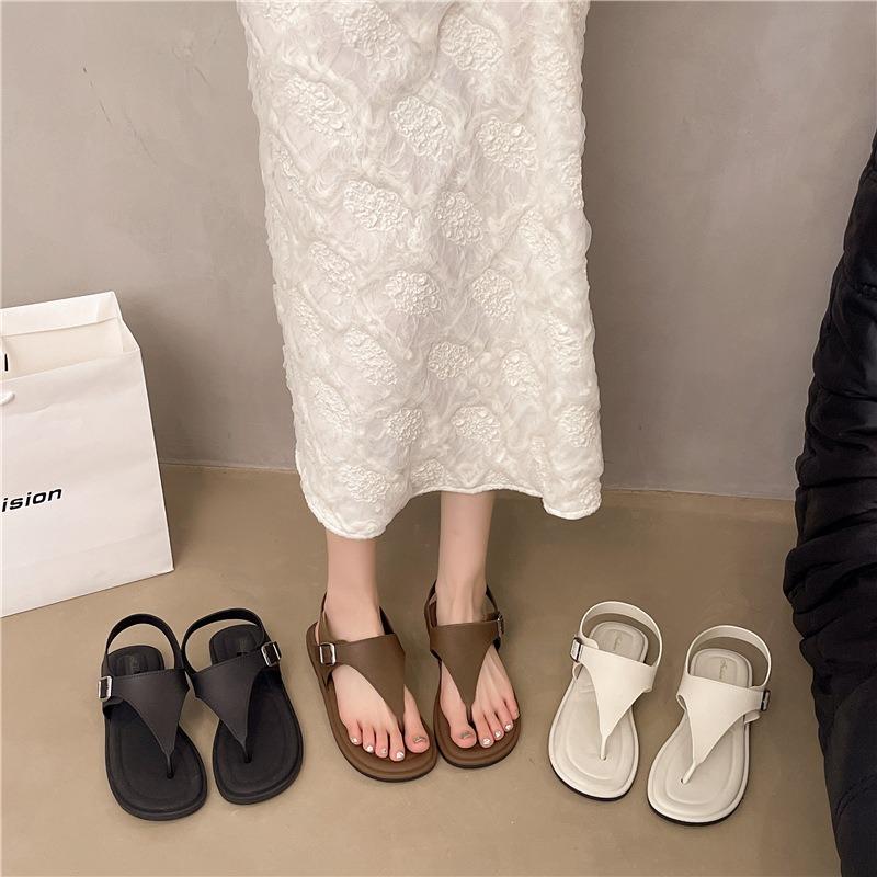 Summer New Simple Retro Fashion Versatile Casual Sandals Niche Beach Toe Sandals Women