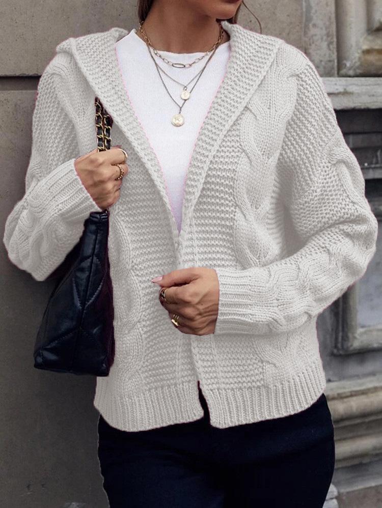 

Женский облегающий кардиган с капюшоном и крупной вязкой «косичка» - Коллекция Осень/Зима Extra Large