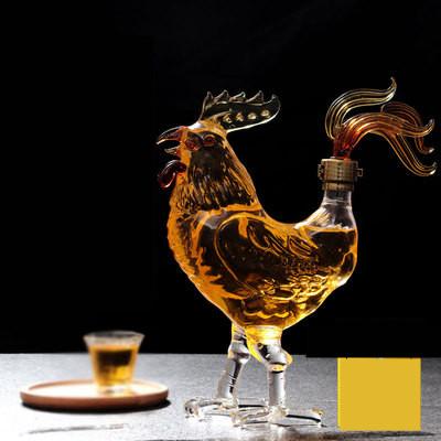 Glass Bottle Sealed White Spirit  Bottle Household Glass Chinese Zodiac Chicken White Wine Bottle Empty Bottle Glass Bottle