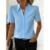 Elegant Lace Trim V-neck Women's Blouse Commute Casual Top Fashion European American Style New Arrival