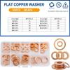 Solid Pure Copper Flat Washers Gasket Seal Ring M5 M6 M8 M10 M12 M14 M16 Metric Crush Washers For Sump Plug Oil Pipe Boat Repair Oil Drain Plugs 3