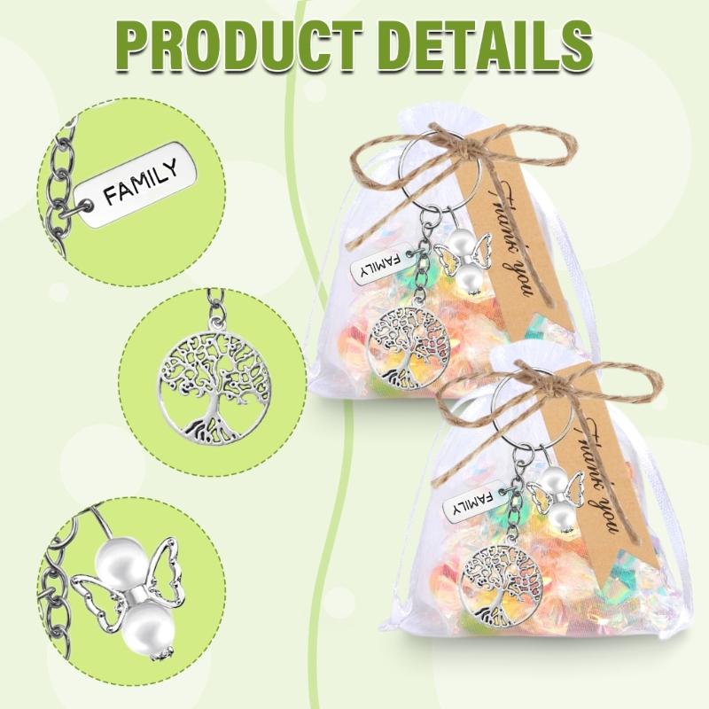 12 Set Tree Charm Key Holdera Hanging Pendant Alloy Texture Trees Keychain Perfect for Jewelry Making and Craft Projects