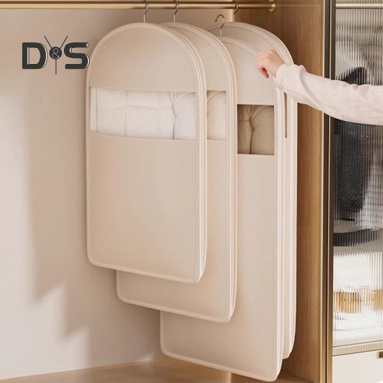 1/3Pcs Hanging Garment Bags with Self Compression Zipper Large Capacity Dustproof Space Saving Garment Clothes Bags