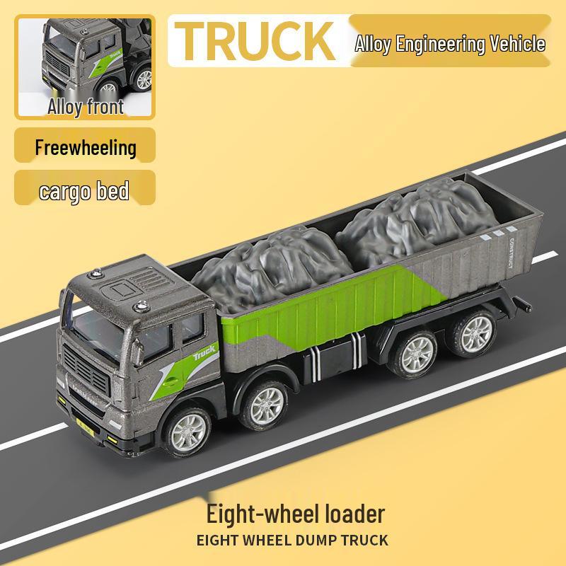 Kids' Inertial Engineering Vehicle Set: Excavator, Bulldozer, Forklift, Loader, Crane Toy Models