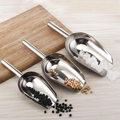 Stainless Steel Ice Shovel Multifunctional Ice Flour Sugar Scoop with Ounce Ice Scooper for Ice Maker Bar Kitchen Tool
