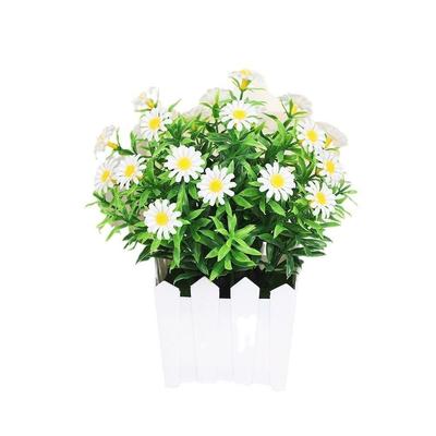 Plastic Artificial Daisy Fence Small Sunflower 18*21cm 5 Colors Simulation Plant Flowers Home Living Room Ornaments Home Decor