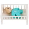 2026 Best!! Miniature Crib Model for Decor Lightweight ABS and Wood Material Assorted Color Fits Dollhouse Bedroom Layout 4.5 X 2.3 X 3 Inches
