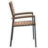 Stackable Garden Chairs 4 Pcs Solid Acacia Wood and Metal