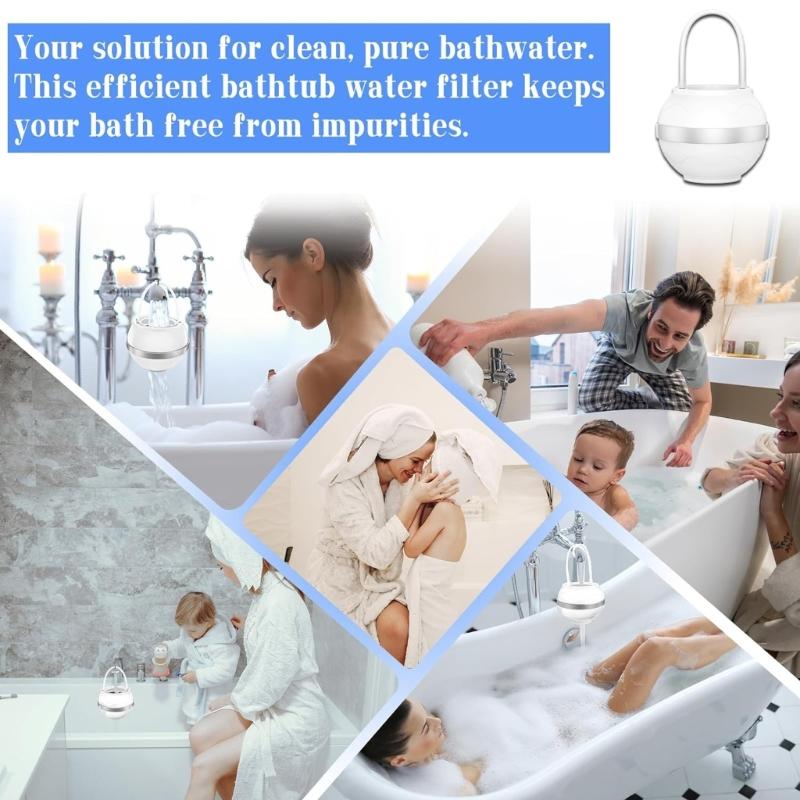 Portable Shower Water Filter 8 Stage Bath Filter Plastic Bathtub Water Filter for Tub Faucet to Improve Water Quality