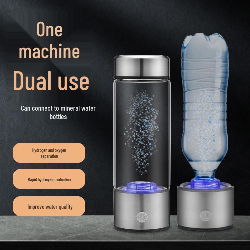 High-Concentration Hydrogen-Rich Water Cup with Electrolysis and Inhalation Features