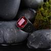 Stilvoller Rubin Herren Hip Hop Punk Retro Schwarzer Ring