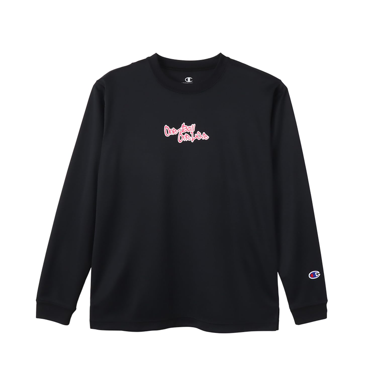 

Champion Long Sleeve Crew Odor Quick Script Mini Long Sleeve Basketball Black x Pink Kids T-Shirt, Neck, Antibacterial, Resistant, Drying, Logo,