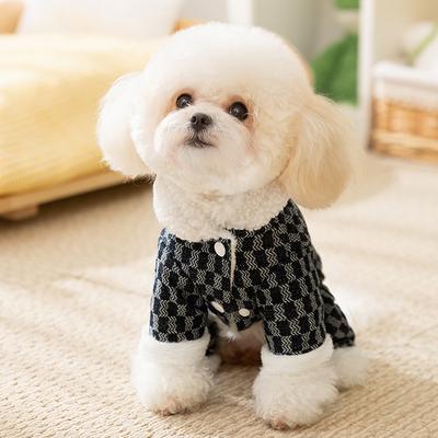 Dog Clothes Winter Warm Thickened Denim Flannel Four Legs Small Dog Teddy Bigbear Pet Dog Clothing