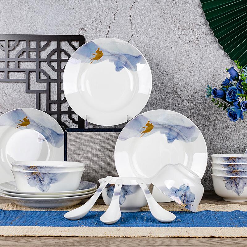 Tang Hui 20-Piece Chinese Bone China Dinnerware Set
