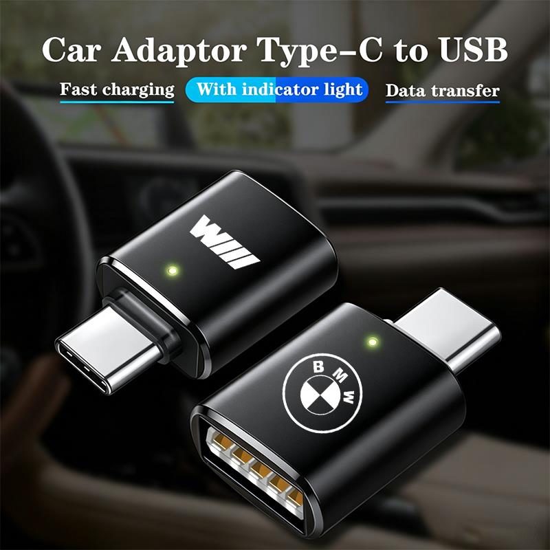 DSJW3 For BMW Car Type-C To USB Power Adapter Fast Data Transfer and Charging Adapter M G80 G07 G42 G14 G15 M2 M3 M4 M5 M7 Key Chian