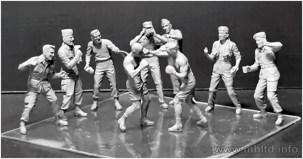 Master Box 1/35 Scale British Airborne Forces Boxing Tournament Match Scene Plastic Model Kit (9 Figures) MB35150