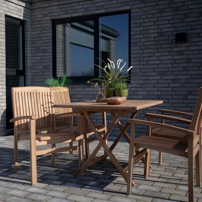 Table de jardin en teck OVIEDO 120 x 80 cm