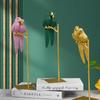 European Creative Parrot Resin TV Cabinet Ornament with Copper for Living Room Decor
