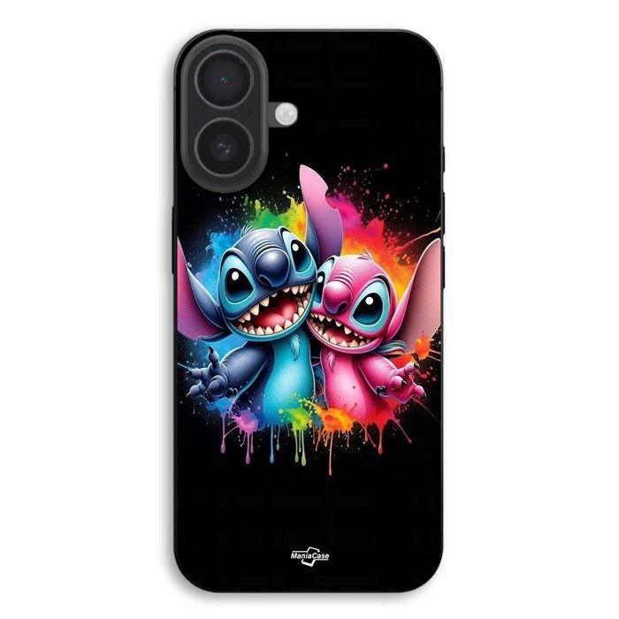 Coque de téléphone - MANIACASE - iPhone 17 - Silicone TPU - Souple - Stitch Angel Coloré