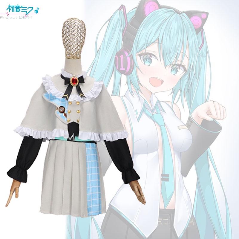 Miku Cosplay Hatsune Costume Set Poncho Role Play Gorgeous Skirt Halloween Party