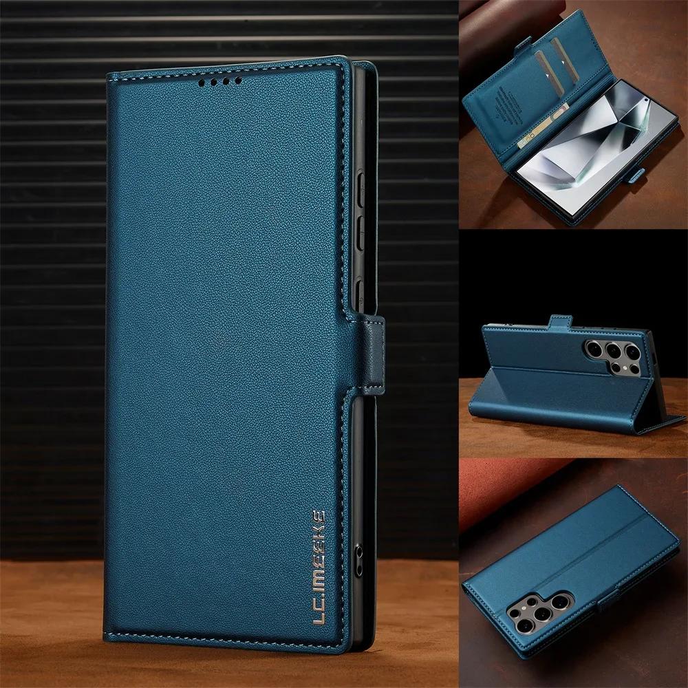Leder Kartenhalter Geldbörse Flip Case Für Samsung Galaxy S25 Ultra Edge S24 FE S23 S22 + Plus A55 A54 A53 A35 A16 A15 A14 5G