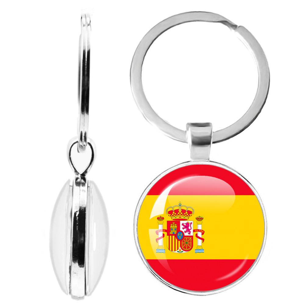 National Flag Double-Sided Keychain Korea, Serbia, Russia, Slovenia, Argentina, The United States,Turkey, Spain,Dominica Keyring