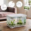 Acquario di Plastica da 2 Galloni con Foro di Scarico - 30x19x17cm Acquario Rettangolare Piccolo Antirottura per Pesci Betta & Guppy - Terrario Trasparente da Scrivania
