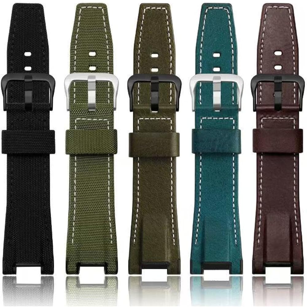 Applicable to Casio and 26x14mm watch band GST-W120L/S120/W130L/S100/S110 bracelet nylon & leathe...