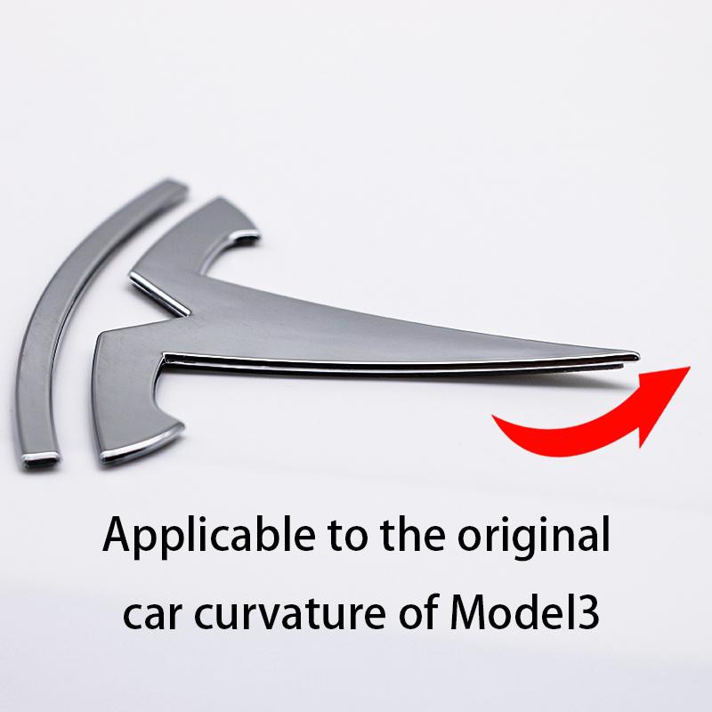 QSGMX1 3D For Tesla Logo ABS TESLA Model 3 Mode Y Car Front Hood Logo Cover Emblem Sticker Styling Auto Body Rear Trunk Badge