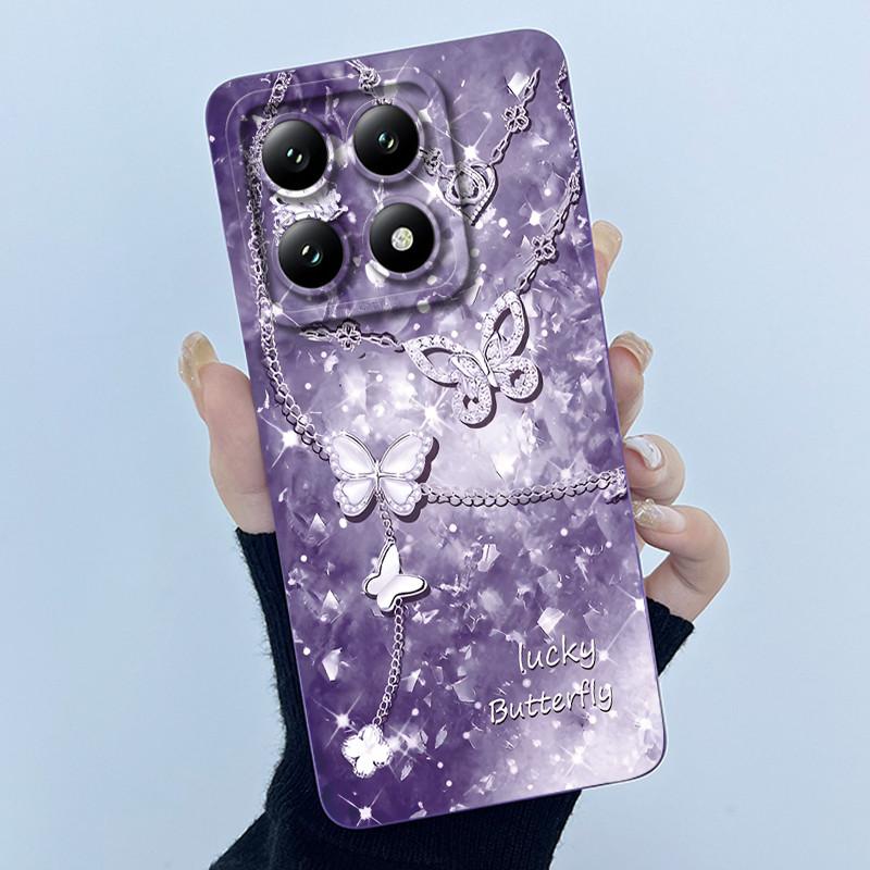 For Xiaomi 14T Pro 5G Case Soft Silicone Protective Cover Fashion Simplicity Floral Fundas for Xiaomi14T 14 T Pro Phone Coque