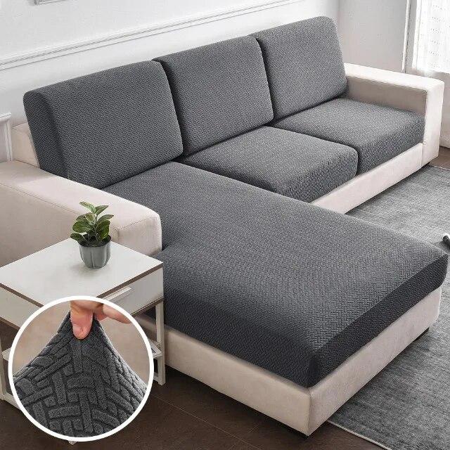 Husă de canapea jacquard Husă de pernă solidă pentru canapea pentru cameră de zi Husă elastică pentru colț de canapea în formă de L Husă de canapea lavabilă din spandex