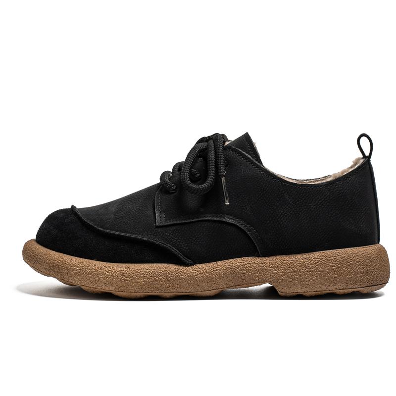 Fashion Cloth Lace-up Decorative Platform Snow Boots Thickened Warm Flat Shoes Winter Women Suede Casual Shoes