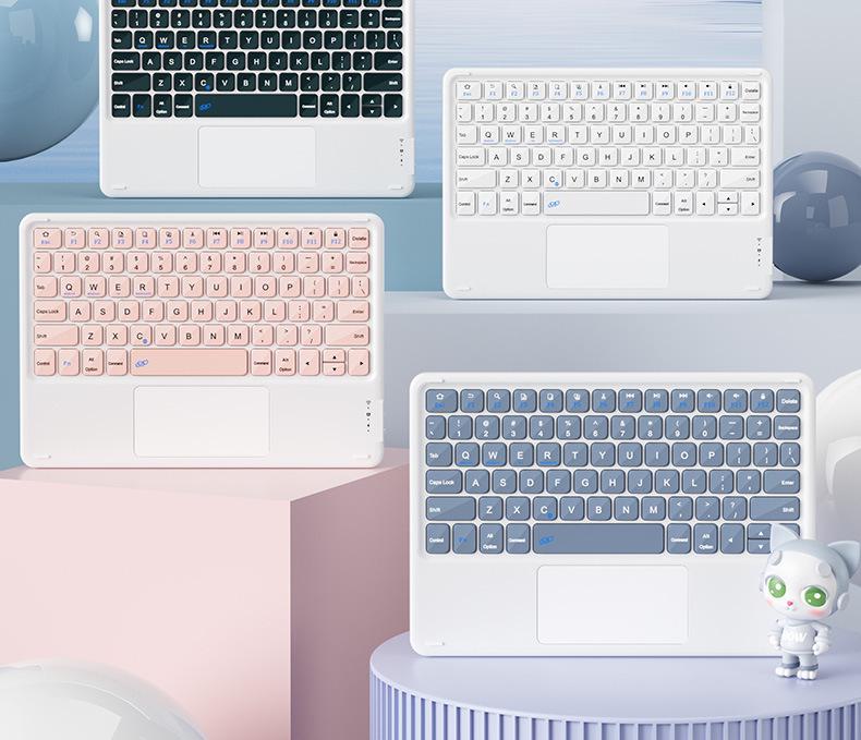BOW Hangshi X19C Silent Touch Bluetooth Keyboard for Apple & Huawei Tablets - Ideal for Office and Girls' Use