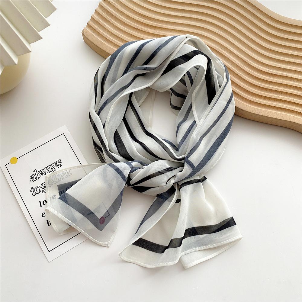 Eșarfă de mătase cu textură simplă decorativă, stil nou pentru femei, primăvară și toamnă, modă de vară, eșarfă versatilă, eșarfă de lucru