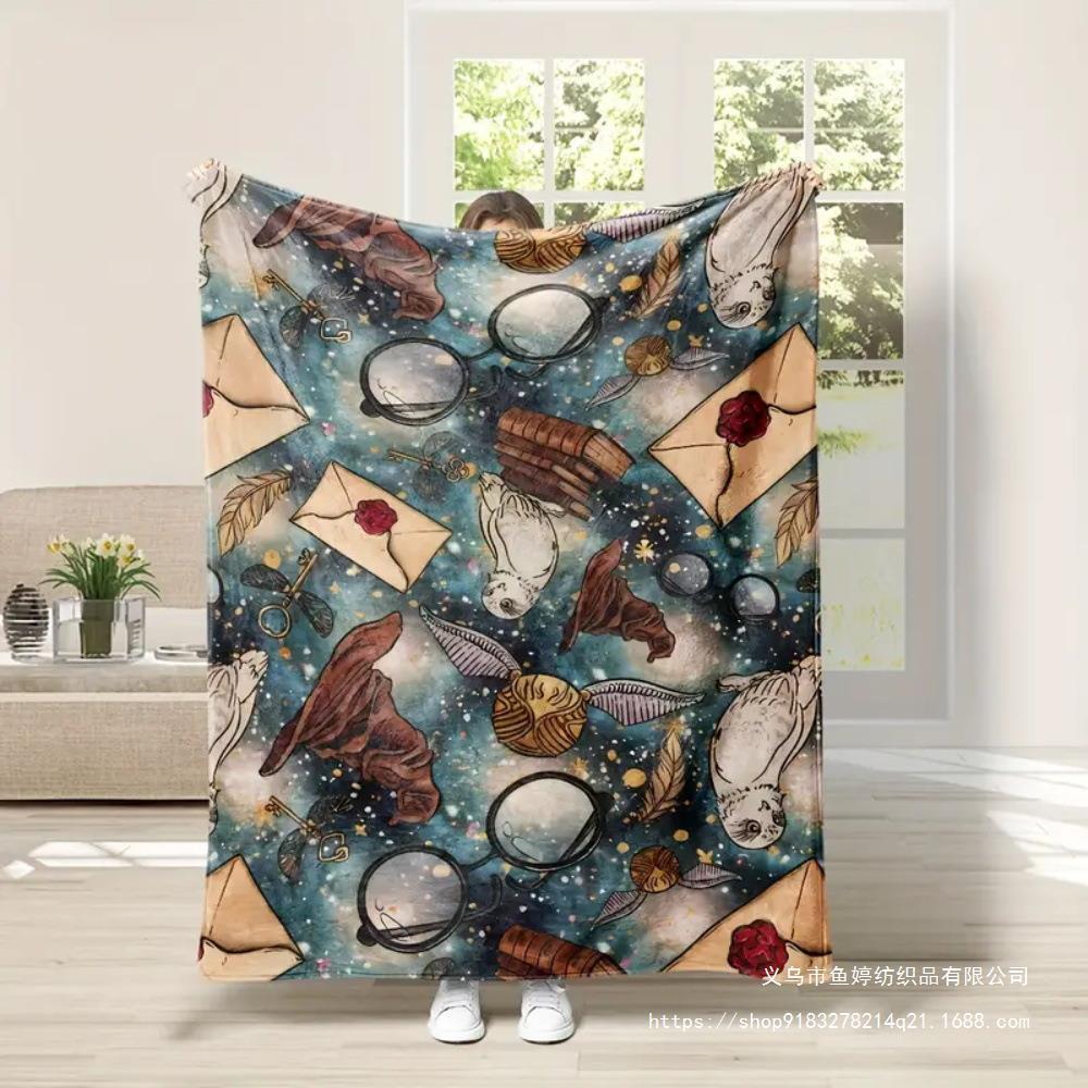 Flannel Fleece Blanket Cover Flannel New 2024 Halloween Bed Sheet Blanket Home Sofa