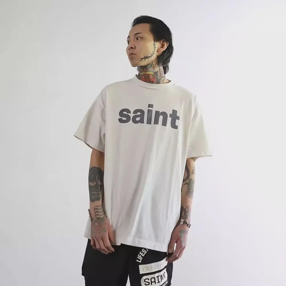 Saint Michael Double-Sided Logo Retro T-Shirt