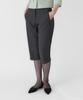 Ibokeuela Stretch Diagonal Pocket Slit Capri Pants(Charcoal)