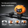 Loud Electric Bike Horn with Tri-Color Lights, USB-C Charging, Universal Fit, Night Warning Lamp