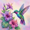 Flower Bird Glass Bead Full 11CT DIY Stamped Cross Stitch Kits for Adults Home Decor Printed Cross-Stitch Kits 14.04x14.04in