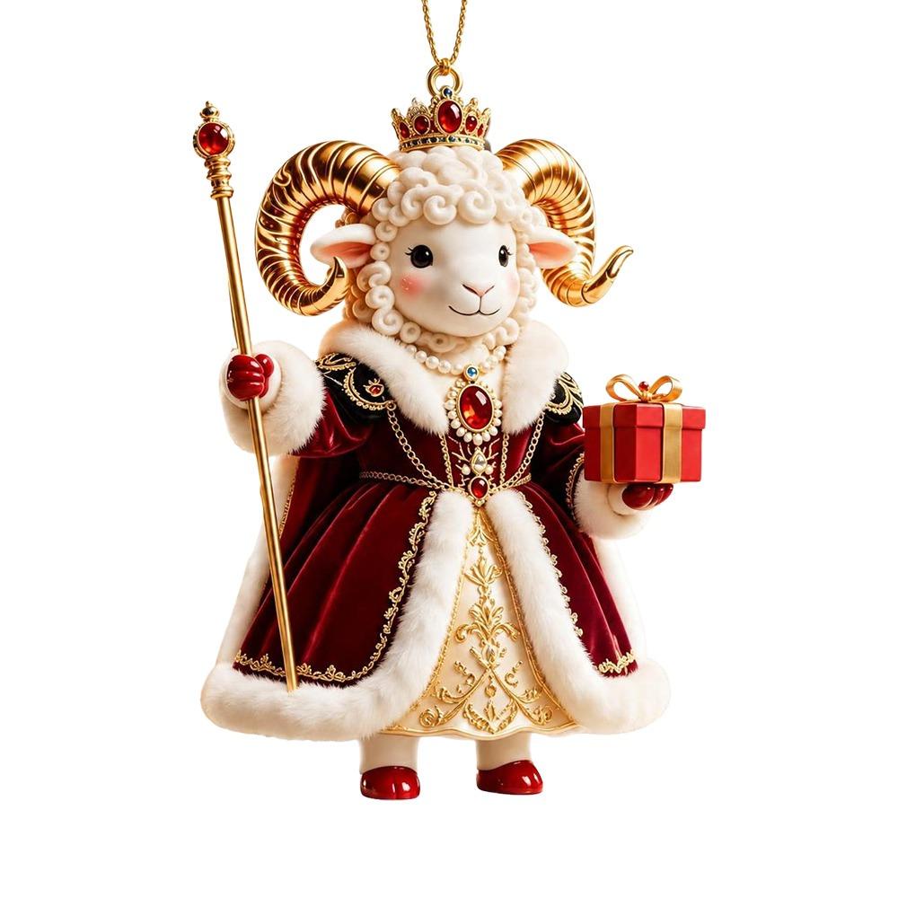 2D Flat Goat Hanging Ornament Shining Animal Hanging Decoration Goat Pendant  Festive Occasions