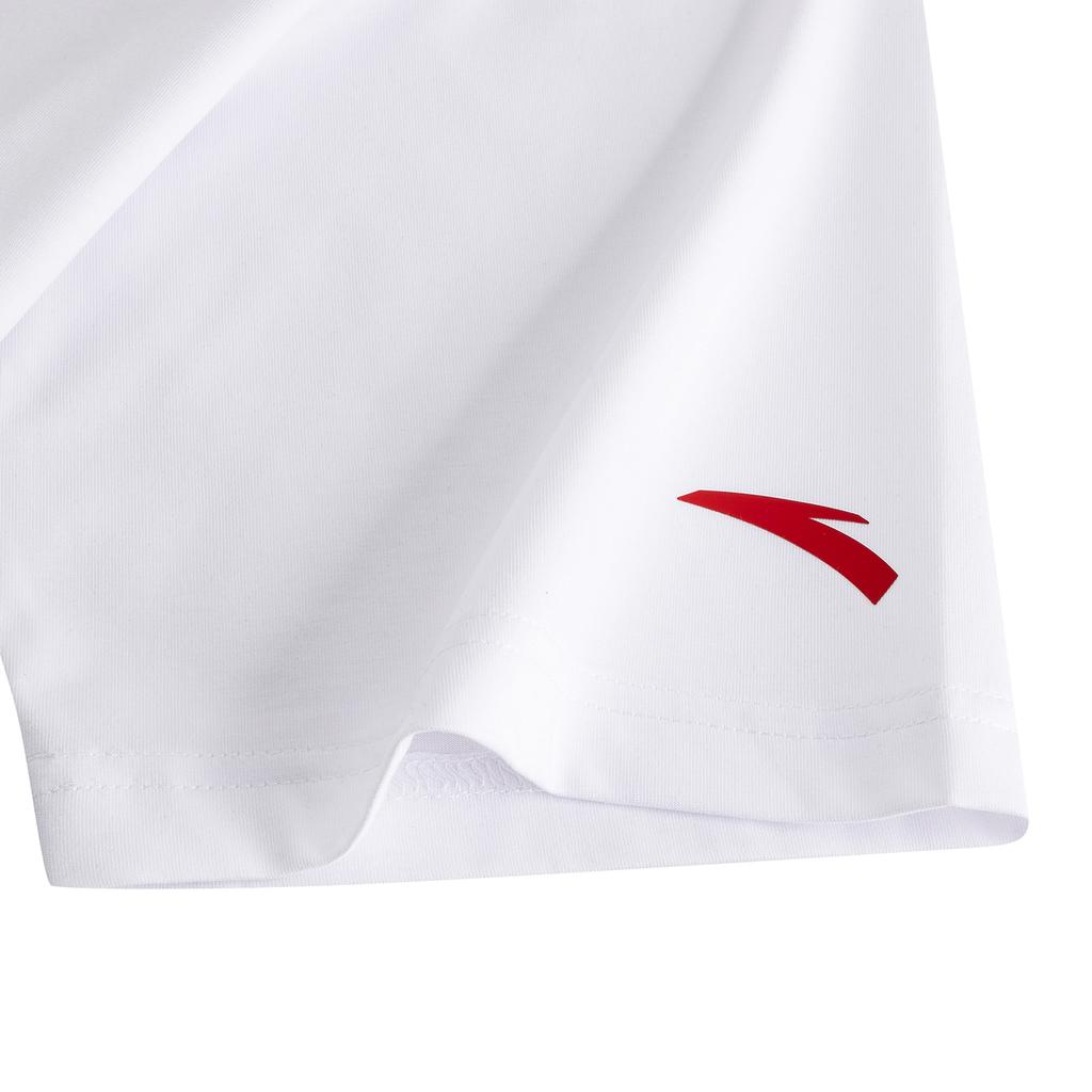 Anta Training Series Short Sleeve Knitted Shirt Summer T-Shirt Men tops Pure-White 952627113-1