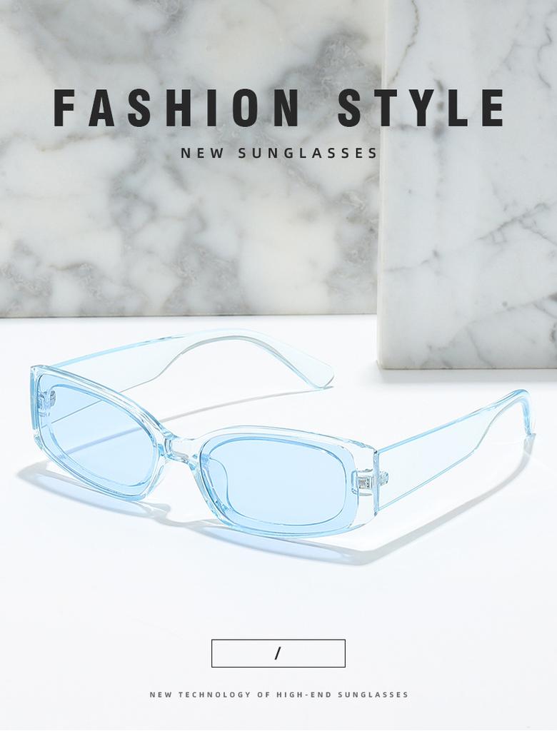 Rectangle Sunglasses Women Luxury Small Frame Glasses for Men Vintage Square Cat Eye Jelly Color Oculos De Sol Feminino