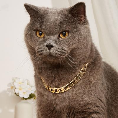Gafas de Sol para Mascotas Collar para Perro Cadena Dorada Ajustable Gafas de Sol con Protección UV Accesorios para Disfraz para Perros Pequeños Medianos Gatos Atrezzo para Fotos